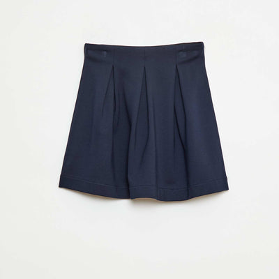 Jupe courte plissée unie BLEU