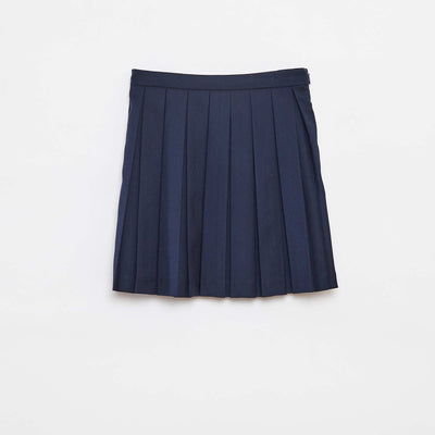 Jupe évasée et plissée unie BLEU