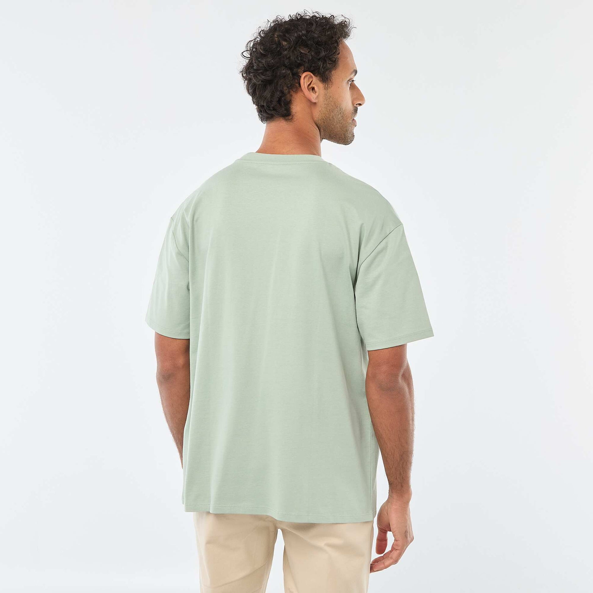 T-shirt uni à manches courtes avec poche poitrine VERT