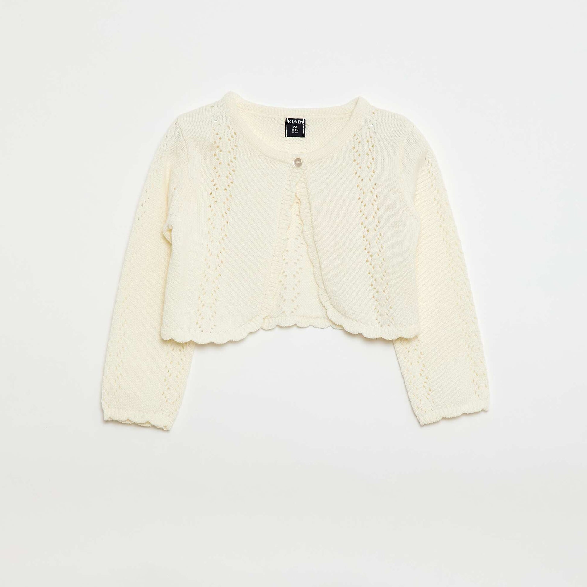 Boléro en maille ajourée BLANC