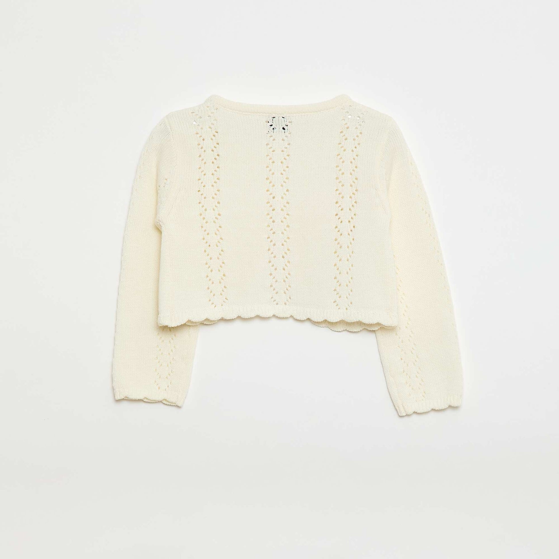 Boléro en maille ajourée BLANC