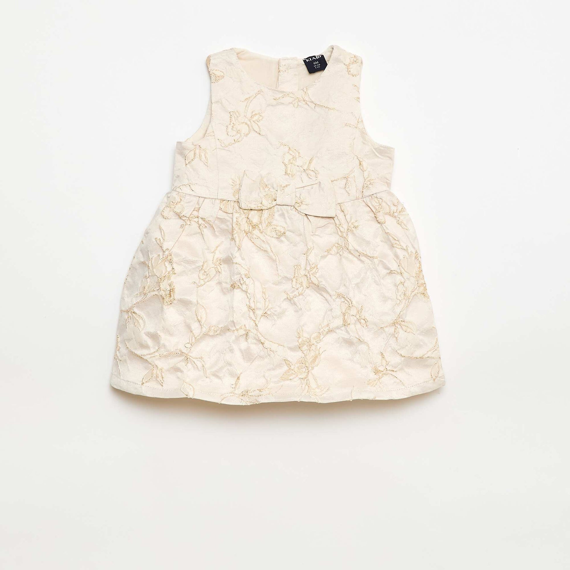 Robe trapèze en jacquard brodé BEIGE