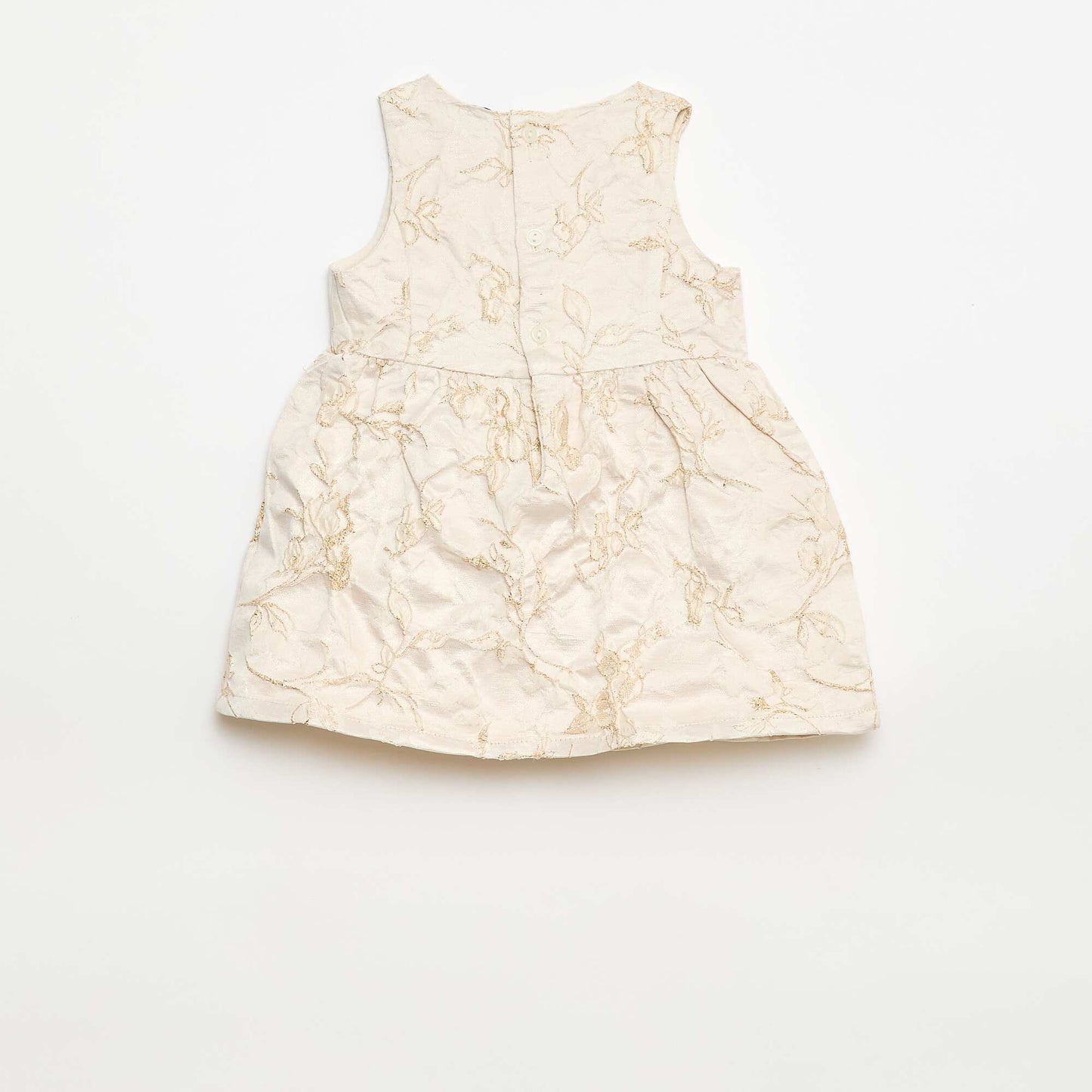 Robe trapèze en jacquard brodé BEIGE