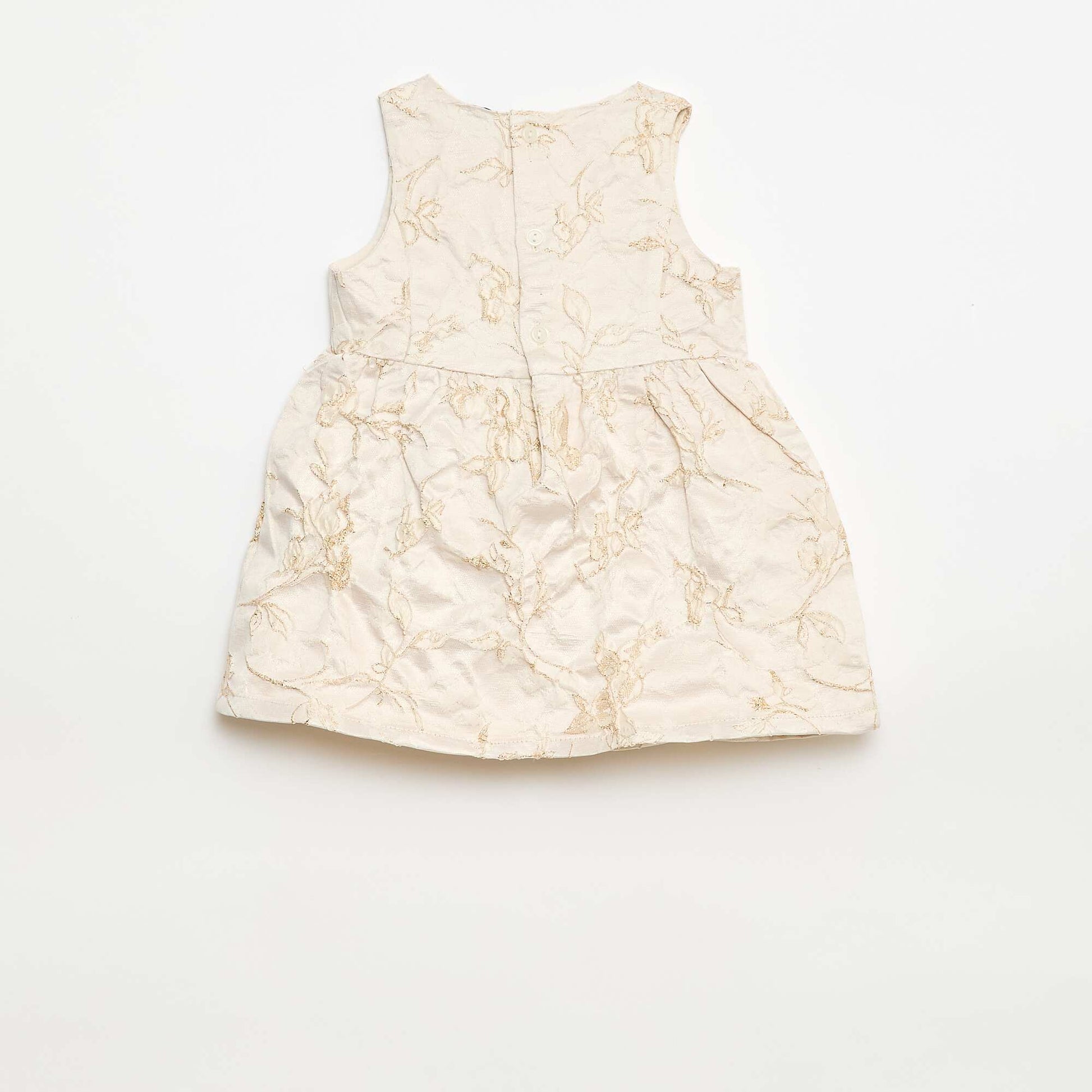 Robe trapèze en jacquard brodé BEIGE
