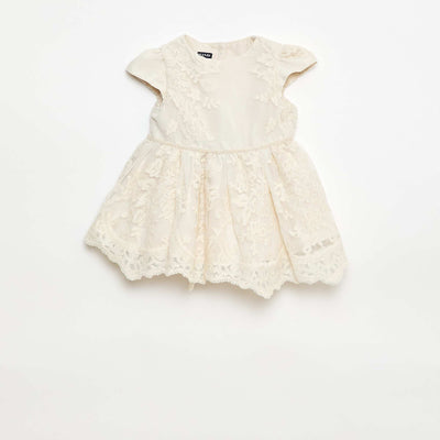 Robe de cérémonie en tulle brodé BLANC