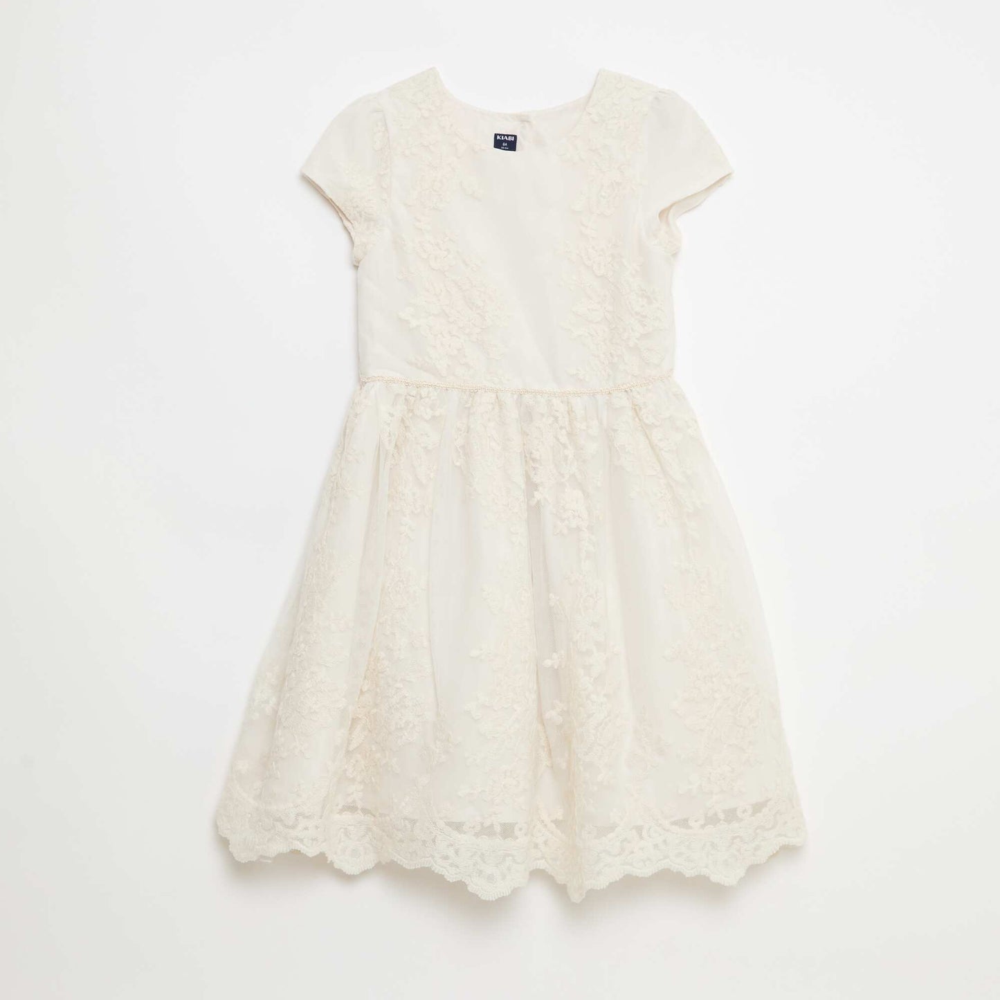 Robe en tulle broderie anglaise unie BLANC