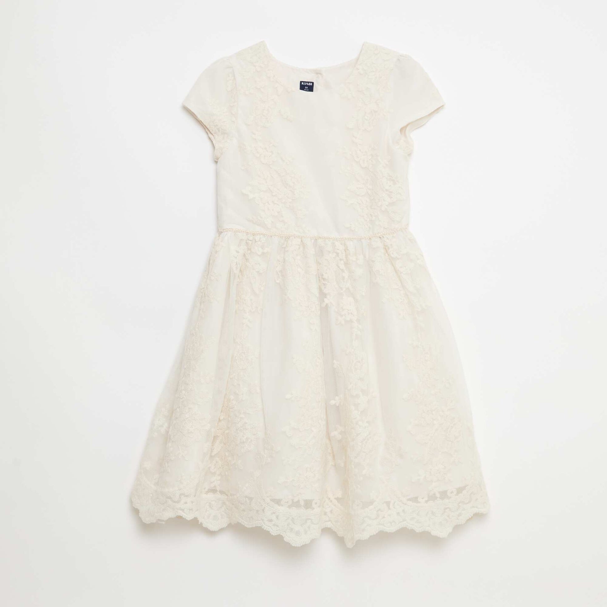 Robe en tulle broderie anglaise unie BLANC