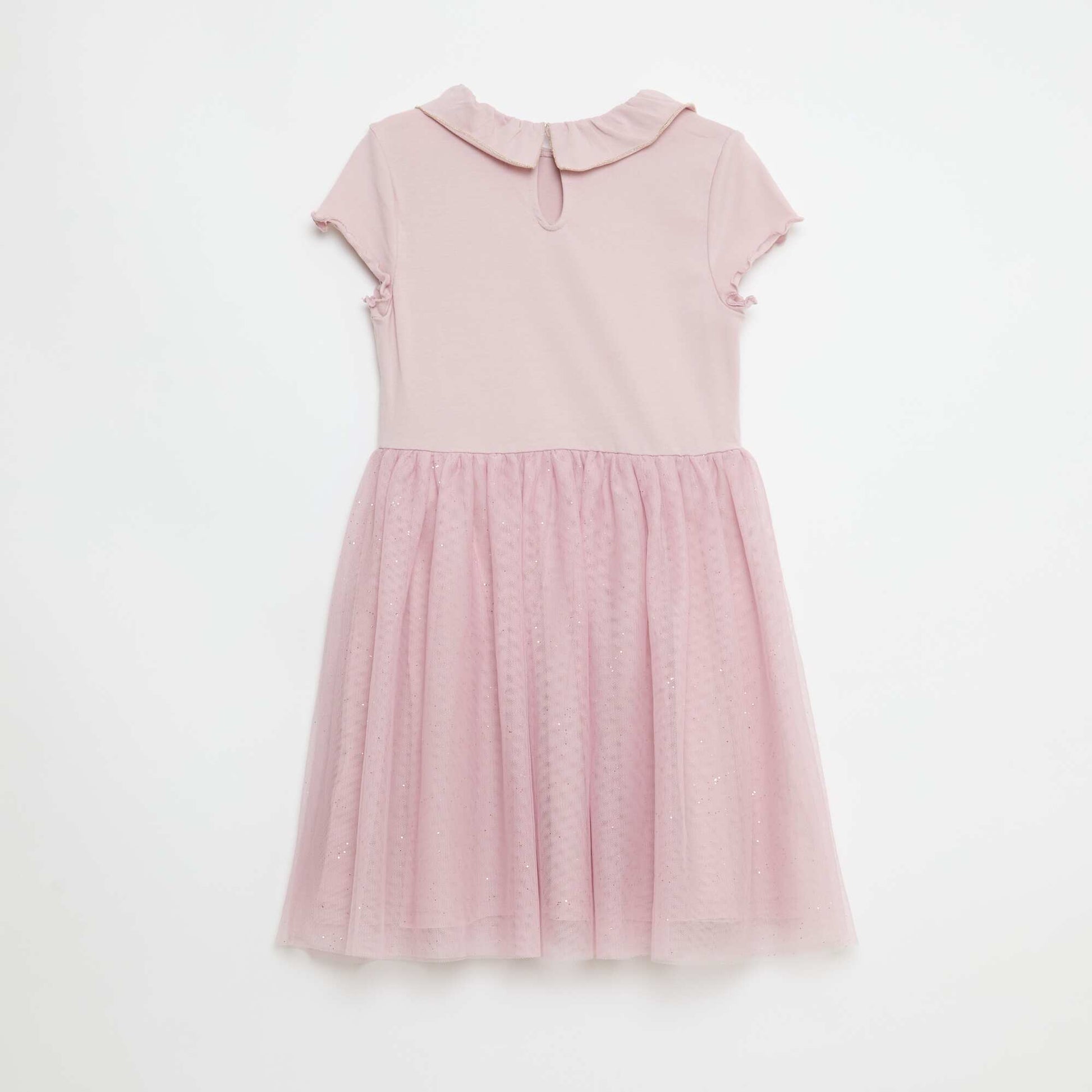 Robe col volanté en jersey coton VIOLET