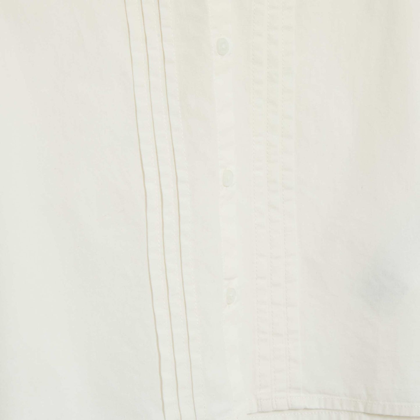 Blouse unie à collerette en coton uni BLANC