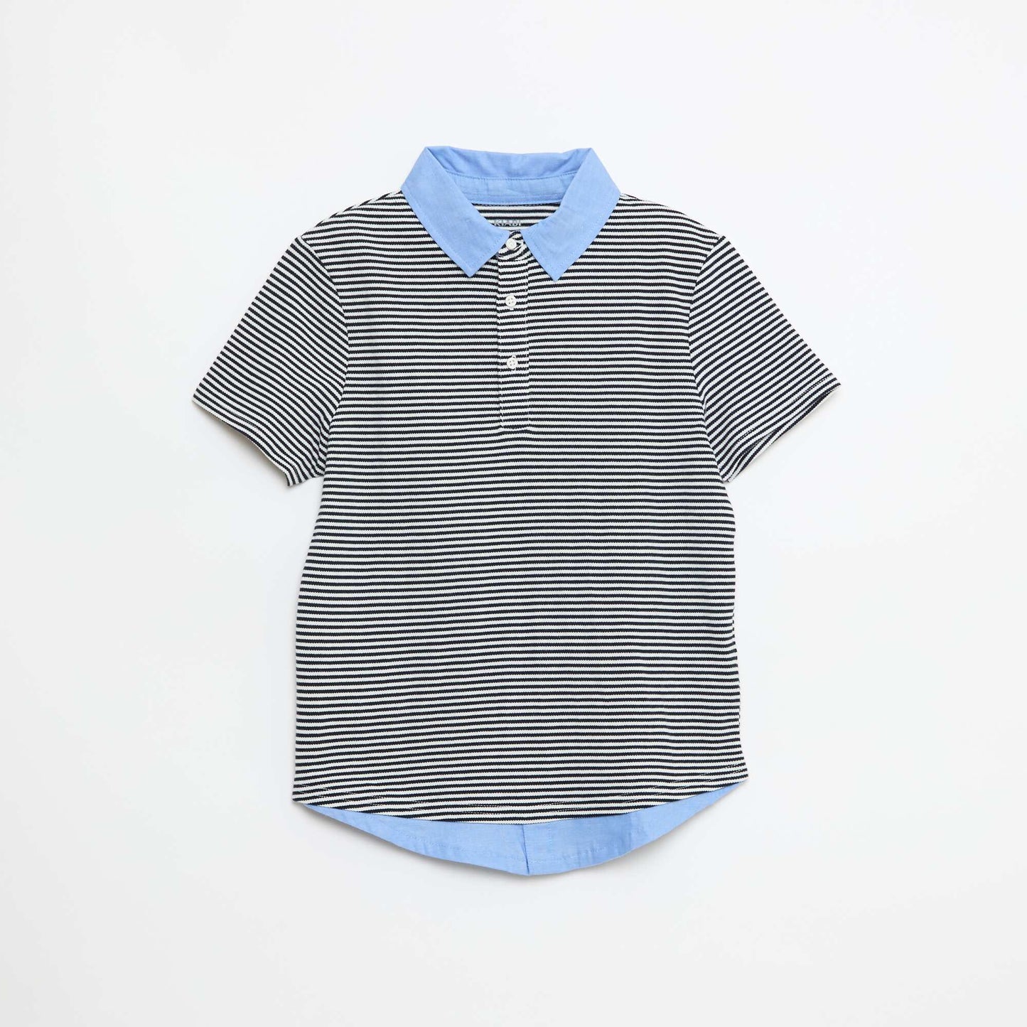 Polo piqué 2 en 1 rayé en coton BLANC