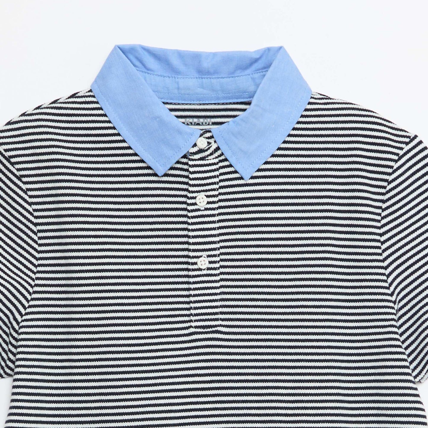 Polo piqué 2 en 1 rayé en coton BLANC