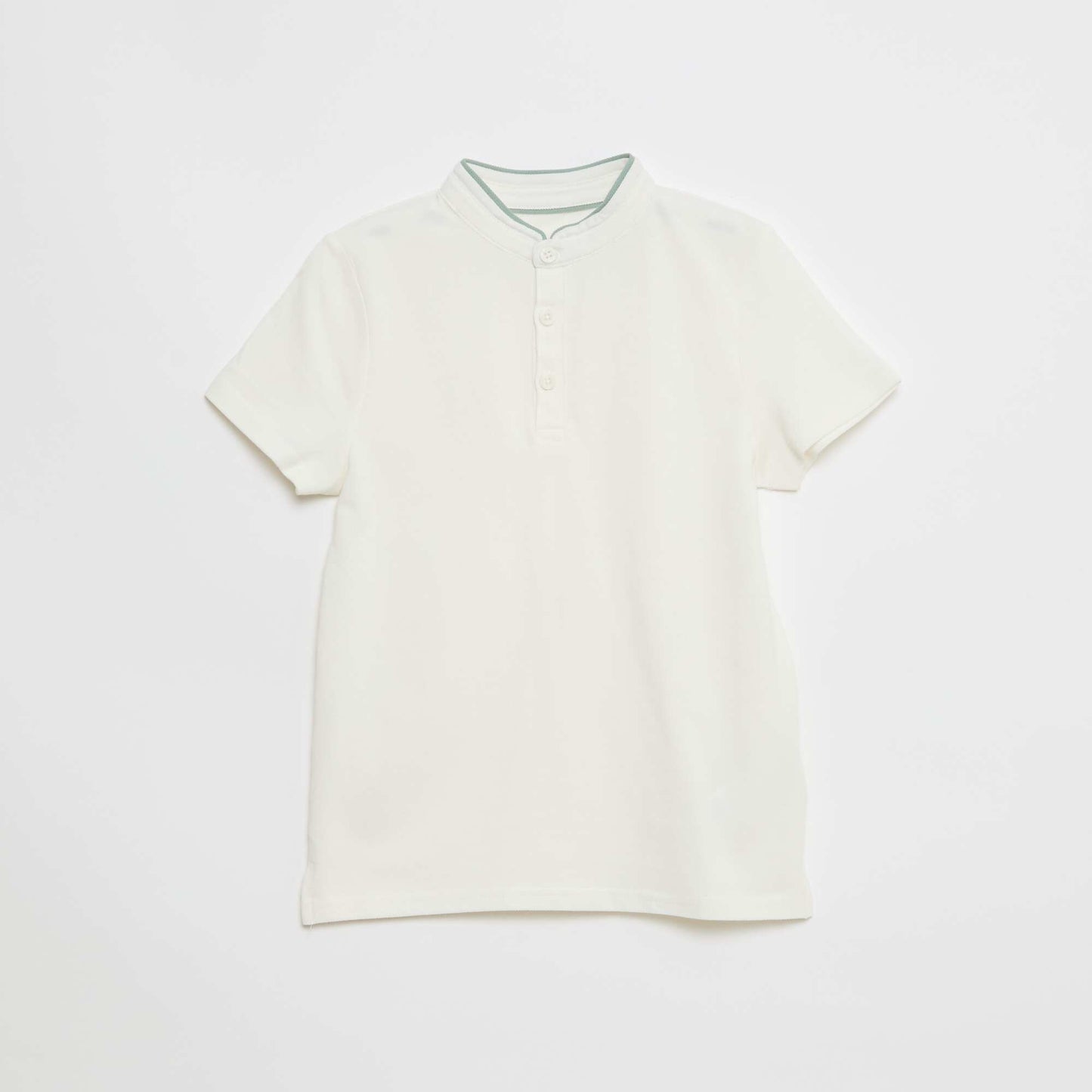 T-shirt piqué tunisien en coton uni BLANC