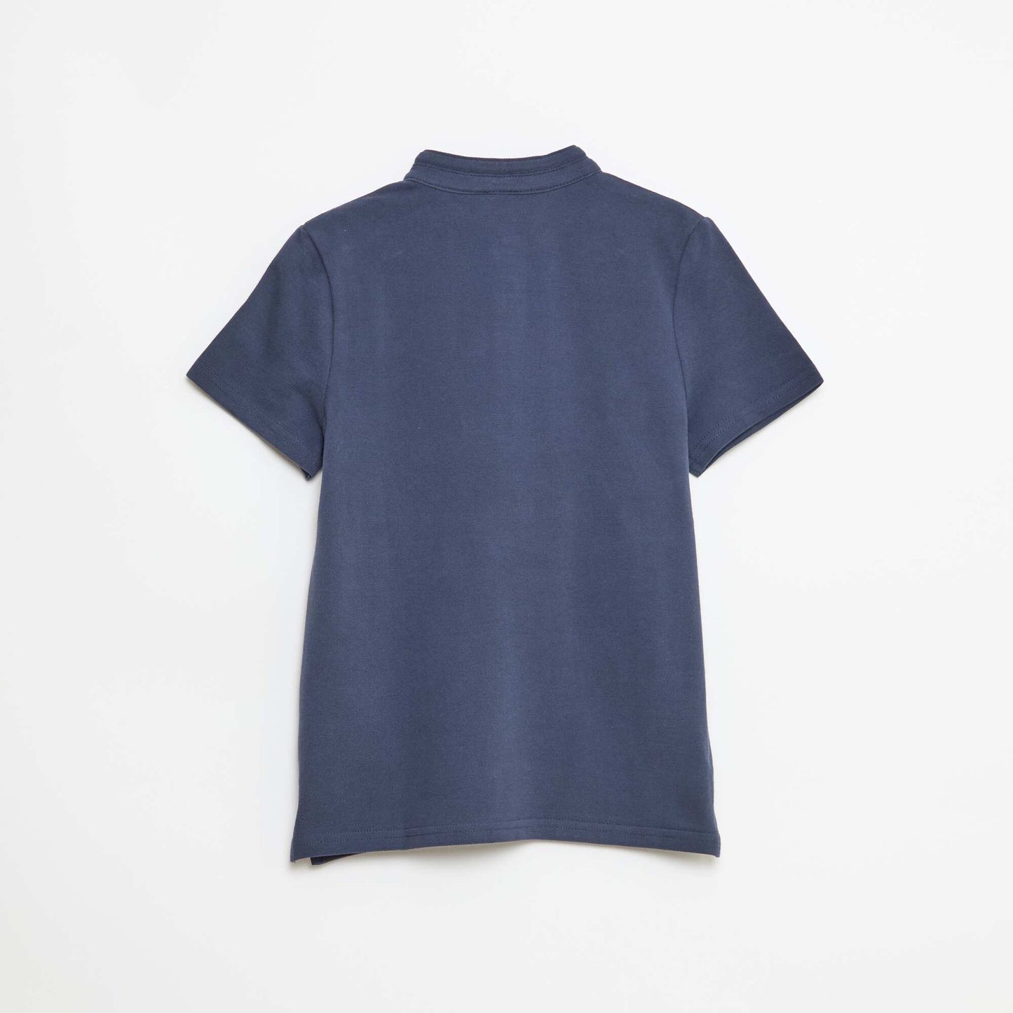 T-shirt piqué tunisien en coton uni BLEU