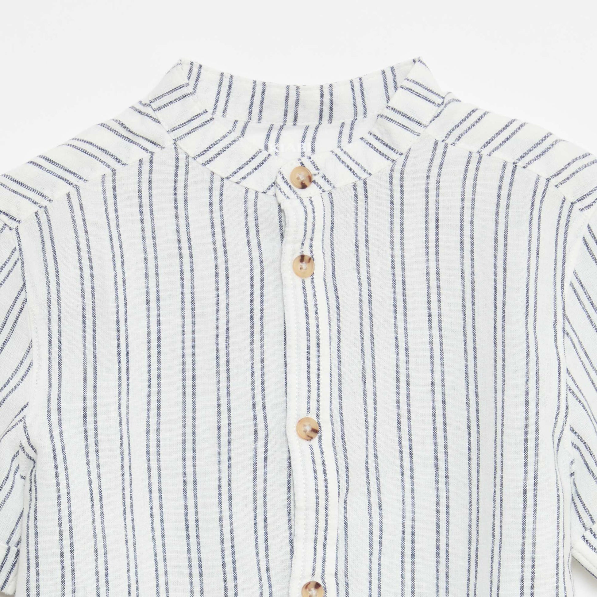 Chemise rayée en coton et lin BLANC