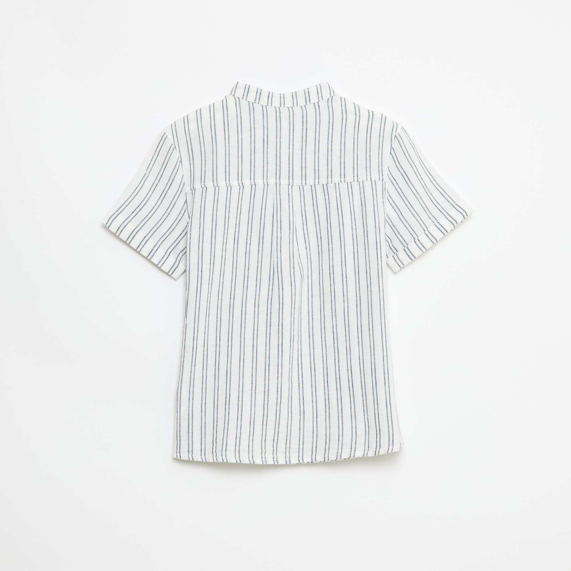 Chemise rayée en coton et lin BLANC