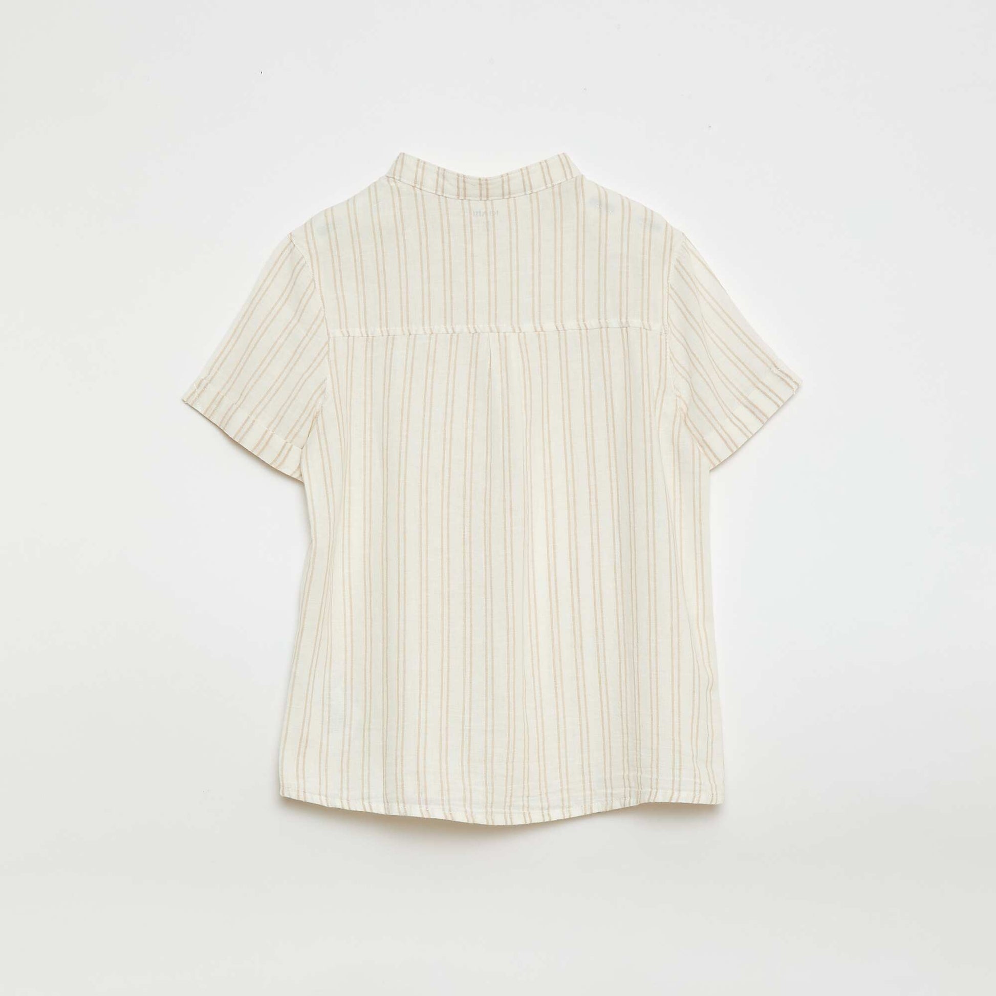 Chemise rayée en coton et lin BLANC