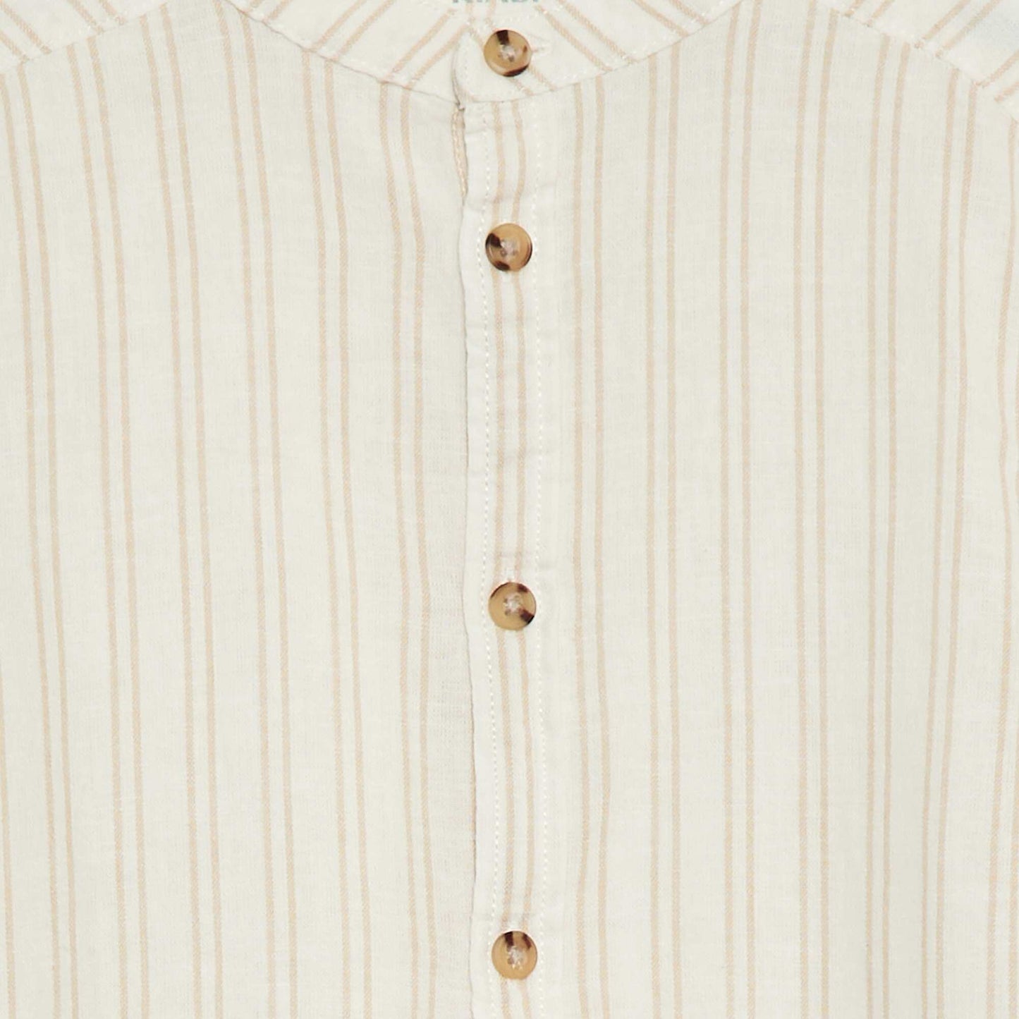 Chemise rayée en coton et lin BLANC