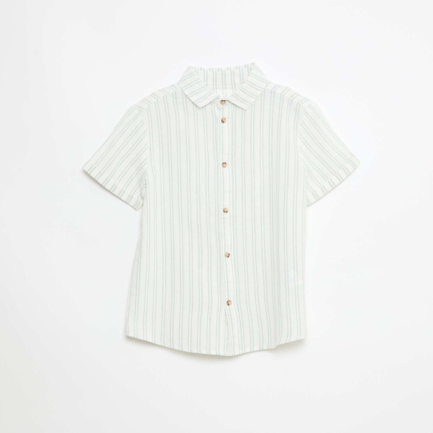 Chemise regular en coton rayée BLANC