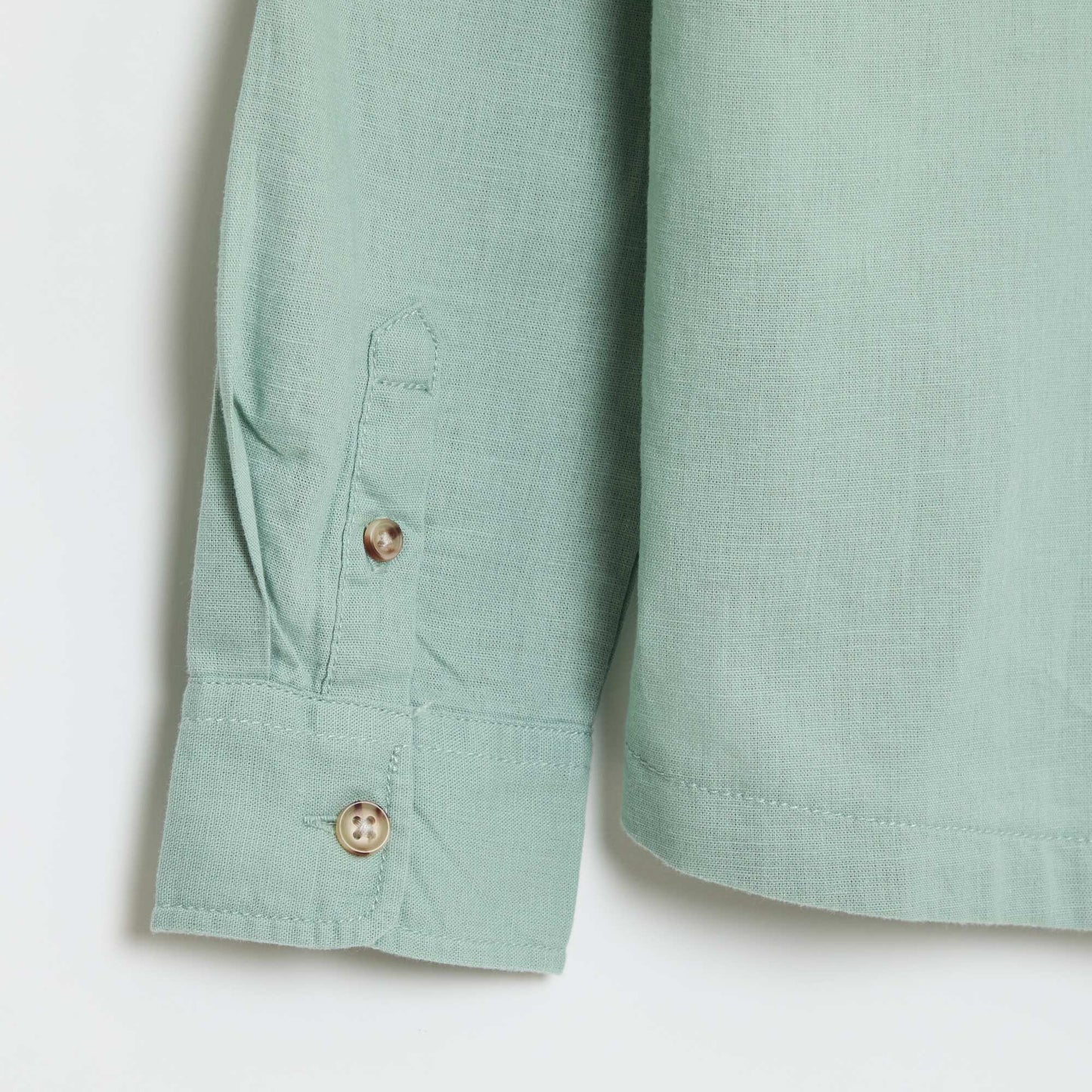 Chemise à capuche regular en coton uni VERT