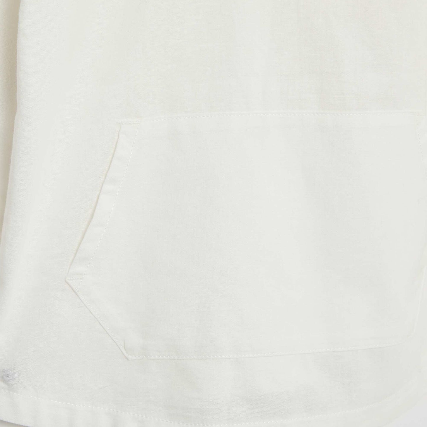 Chemise à capuche regular en coton uni BLANC