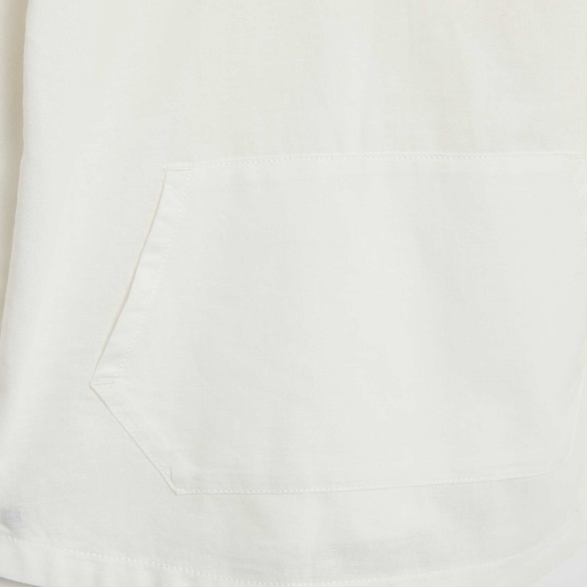 Chemise à capuche regular en coton uni BLANC