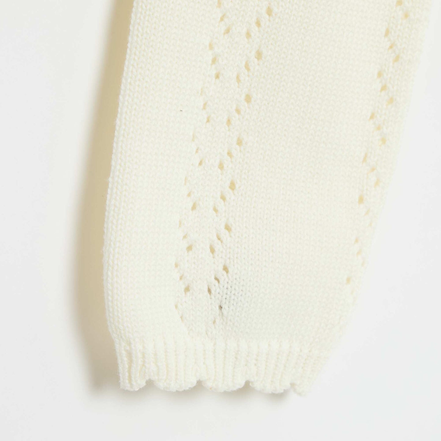 Gilet bolero en maille fantaisie coton unie BEIGE
