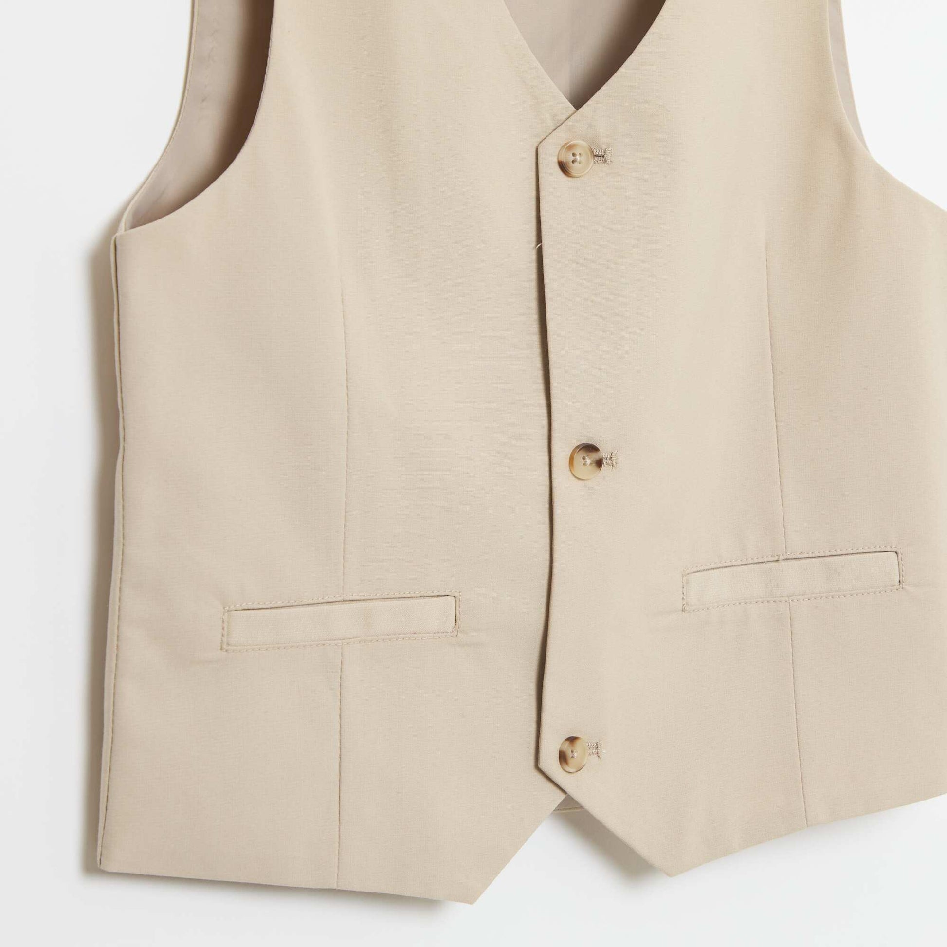 Gilet de costume stretch uni BEIGE