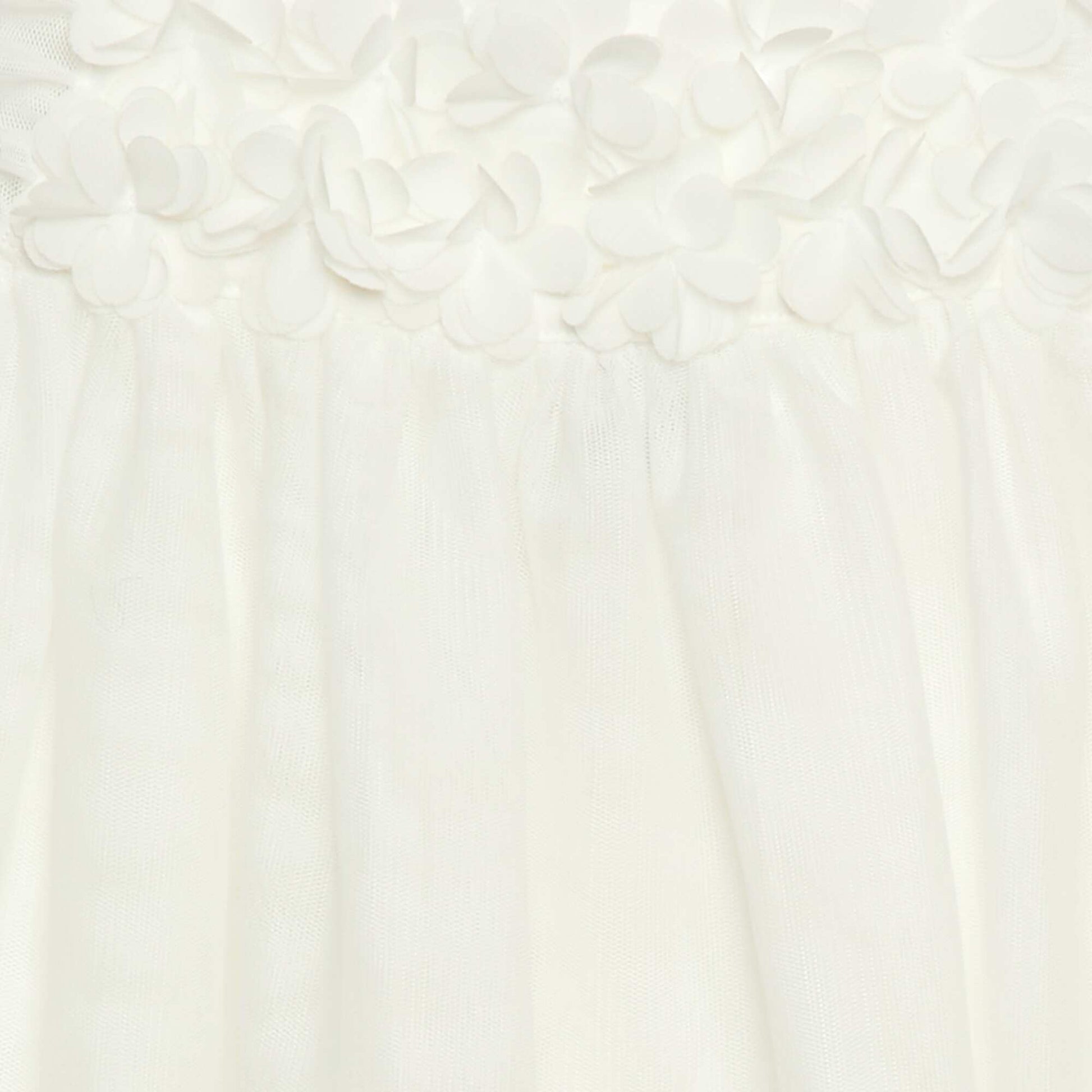 Robe en tulle avec fleurs 3D BLANC