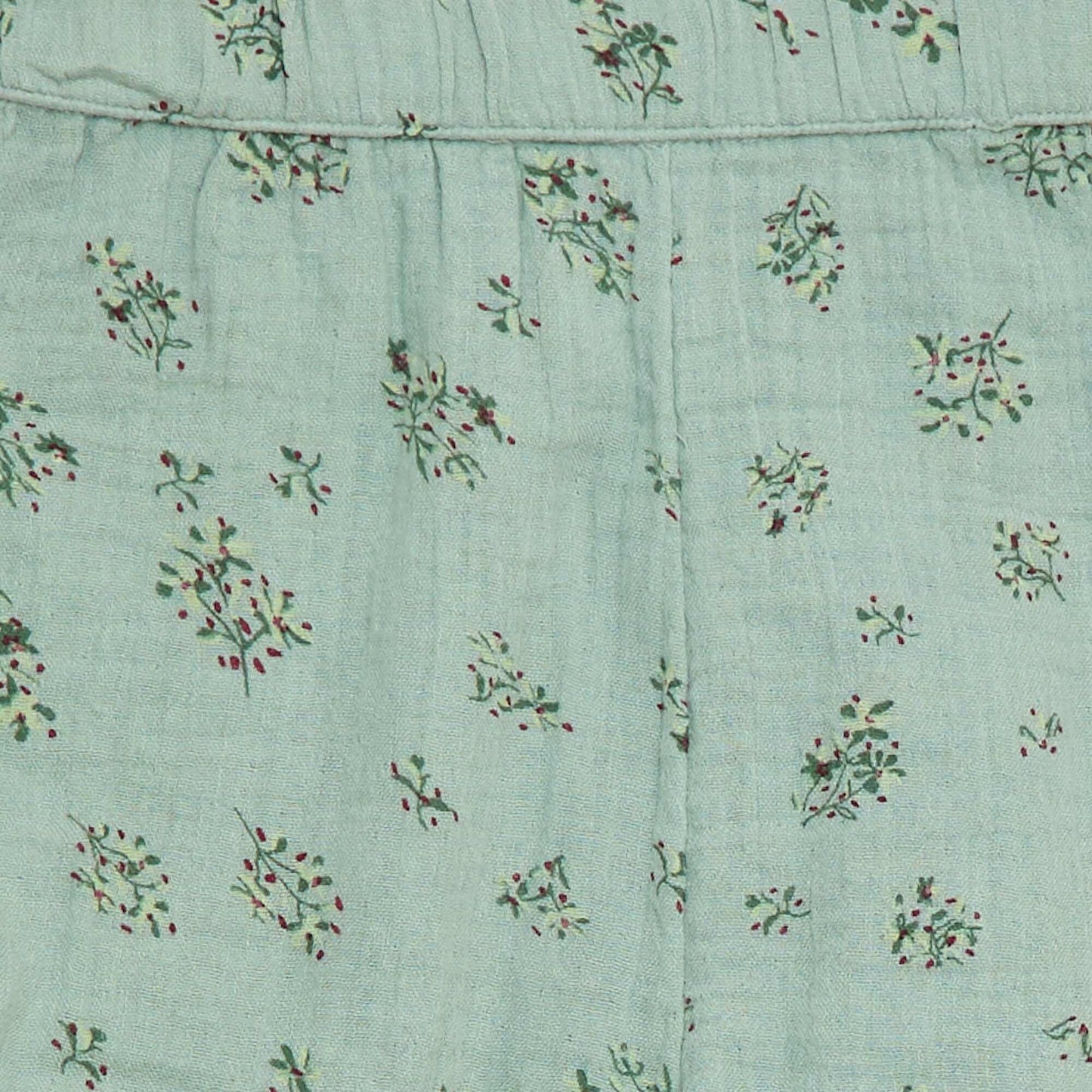 Short à motif en gaze de coton VERT