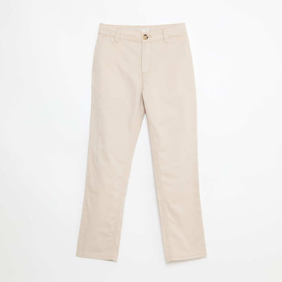 Chino 5 poches slim fit uni BEIGE