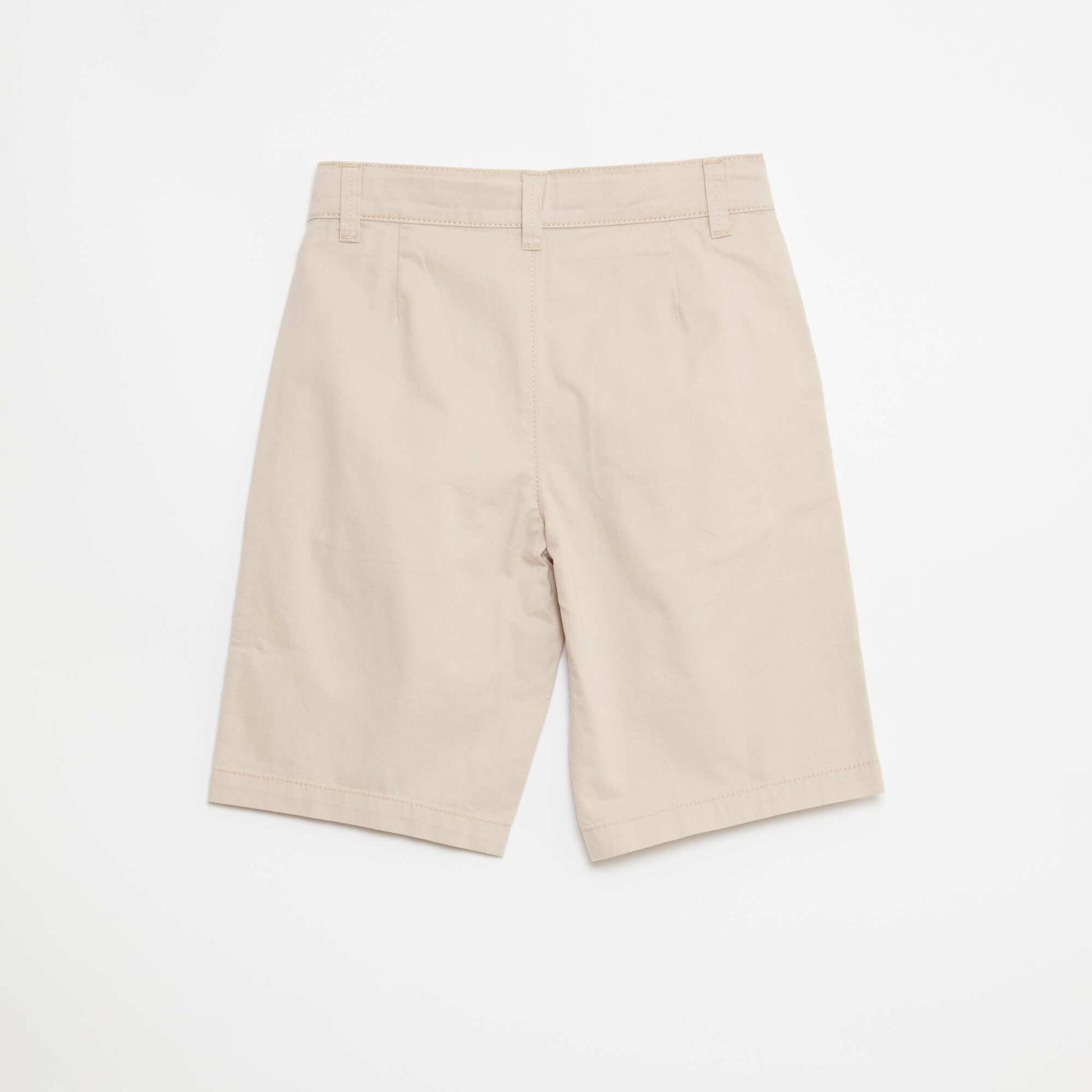 Bermuda en twill de coton uni BEIGE
