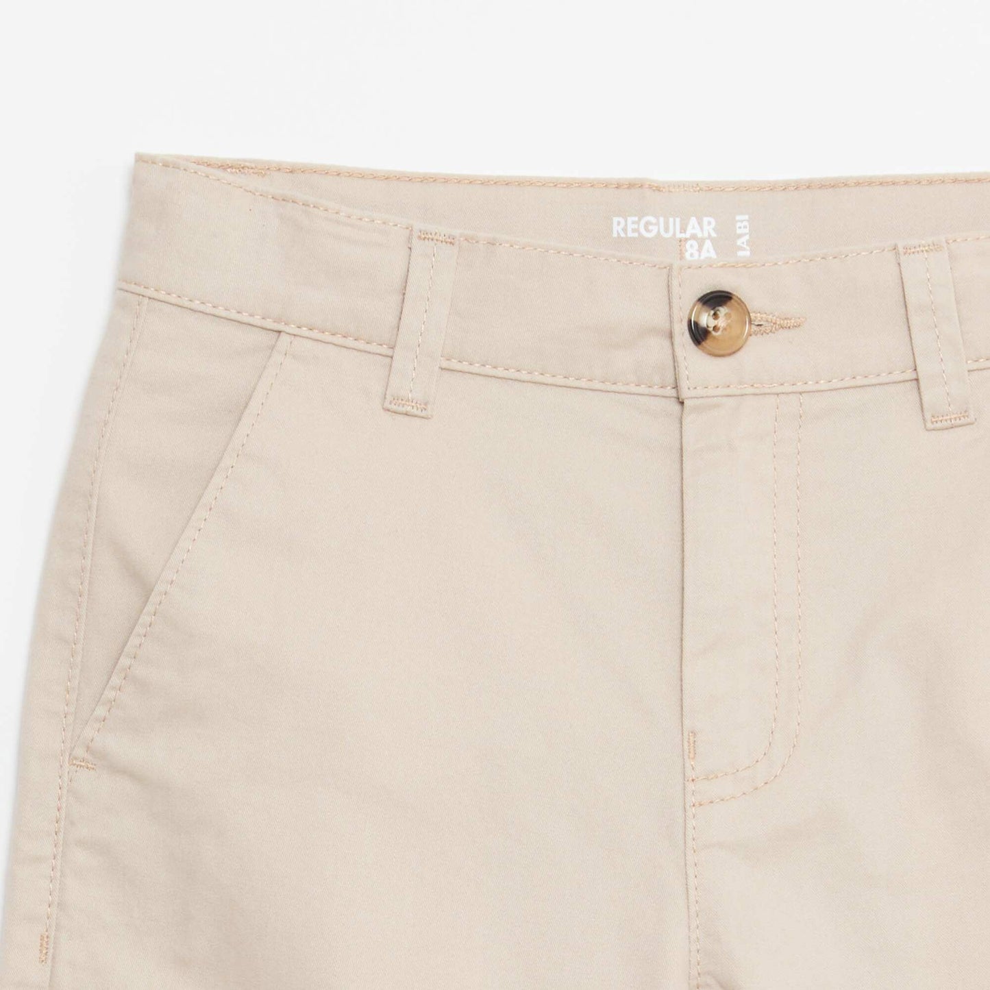 Bermuda en twill de coton uni BEIGE