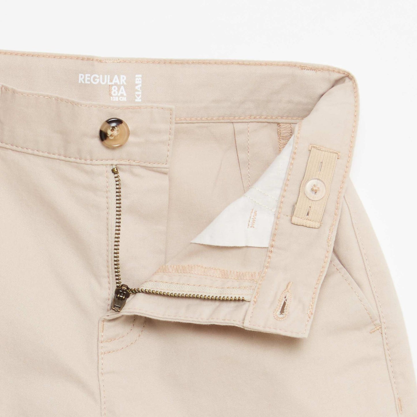 Bermuda en twill de coton uni BEIGE