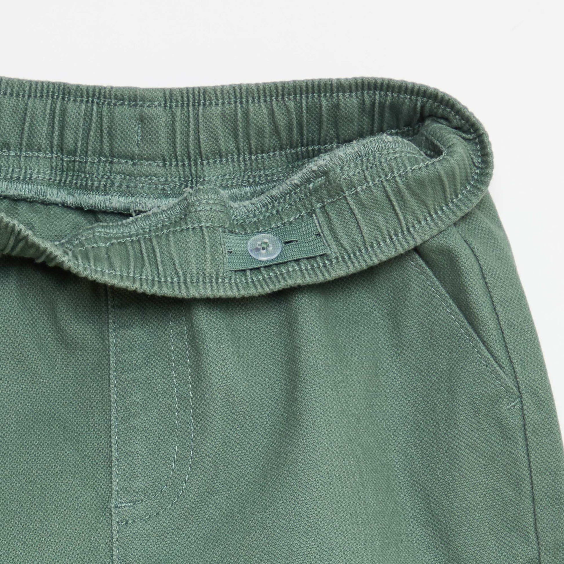 Bermuda denim en coton uni VERT