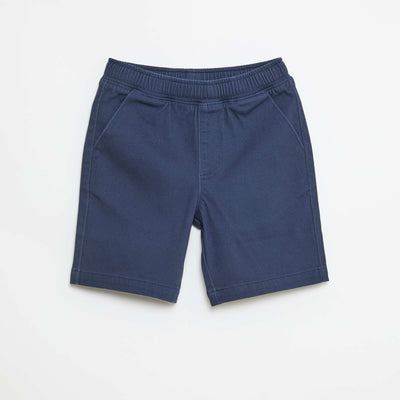 Bermuda denim en coton uni BLEU
