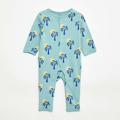 Pyjama dors bien léger avec ouverture pressionnée VERT