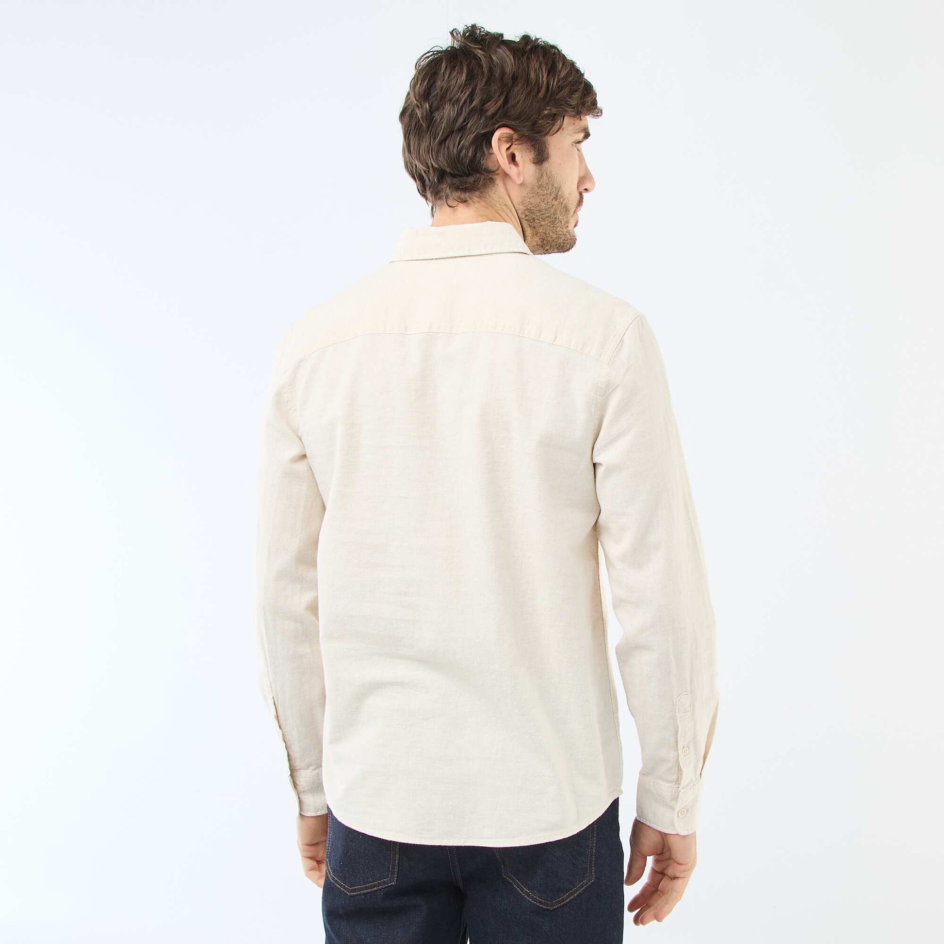 Chemise en lin mélangé BEIGE