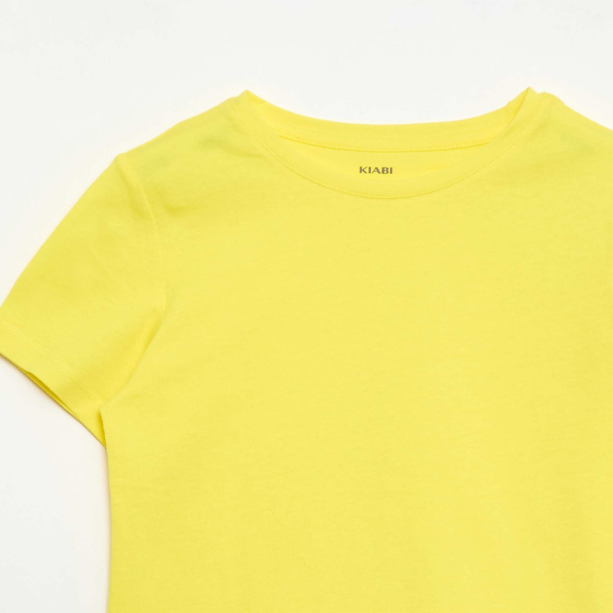 T-shirt en maille jersey à manches longues JAUNE