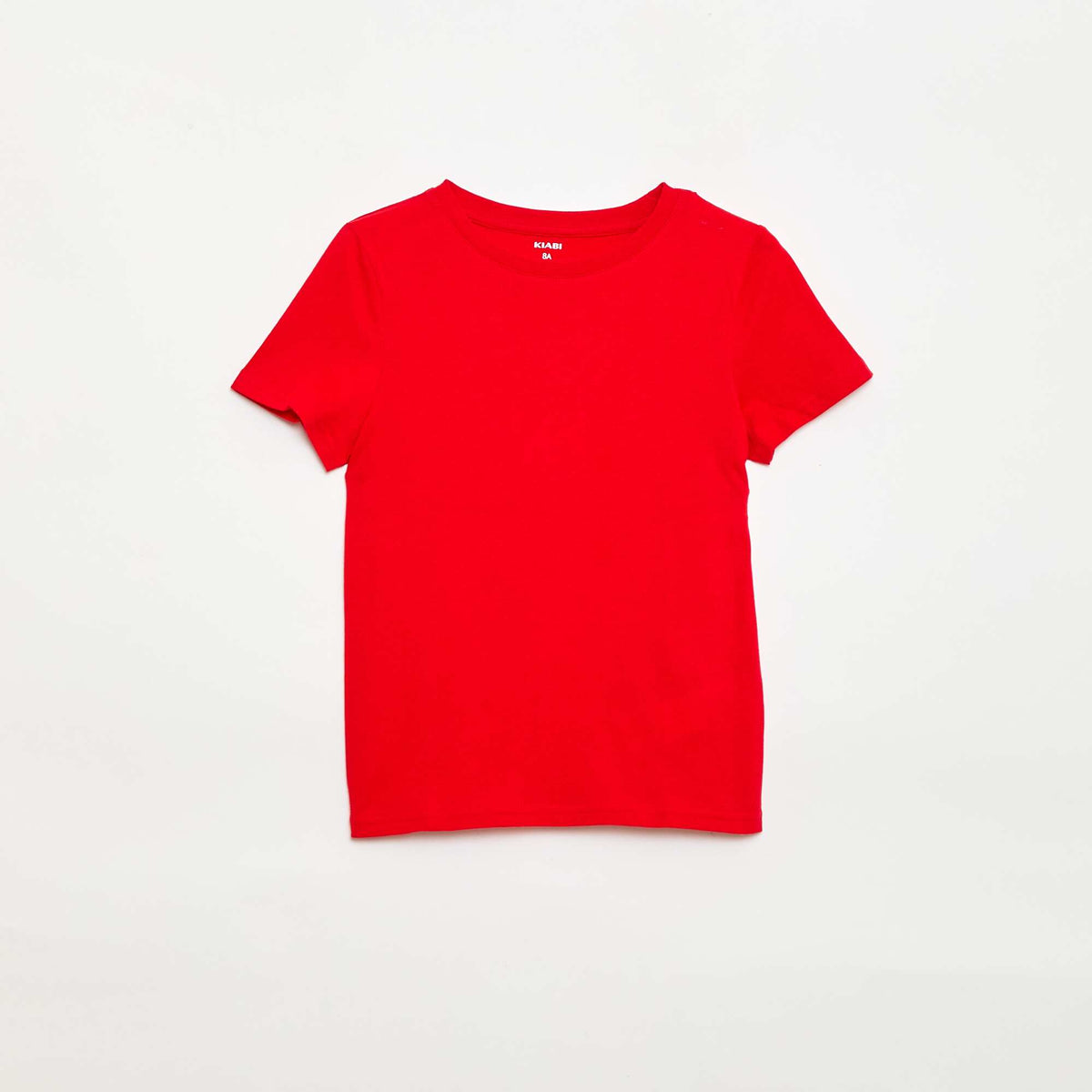 T-shirt en maille jersey uni ROUGE