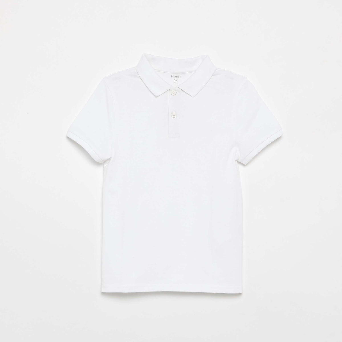 Polo uni à manches courtes BLANC