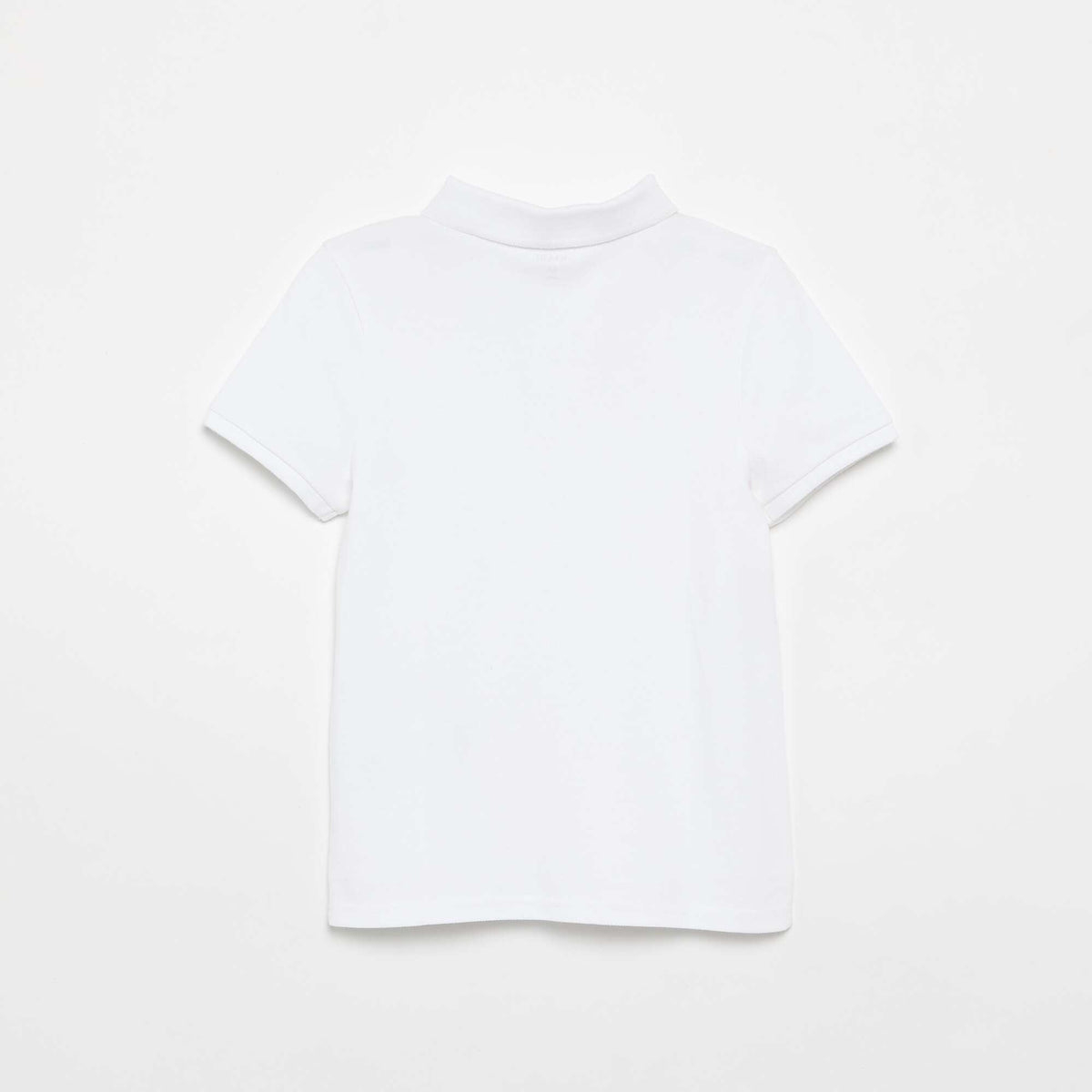 Polo uni à manches courtes BLANC