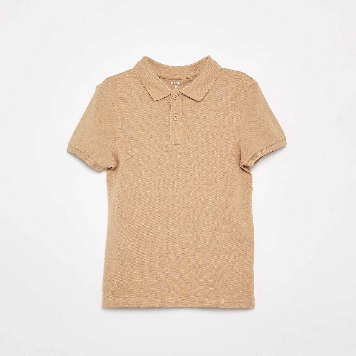 Polo uni à manches courtes BEIGE