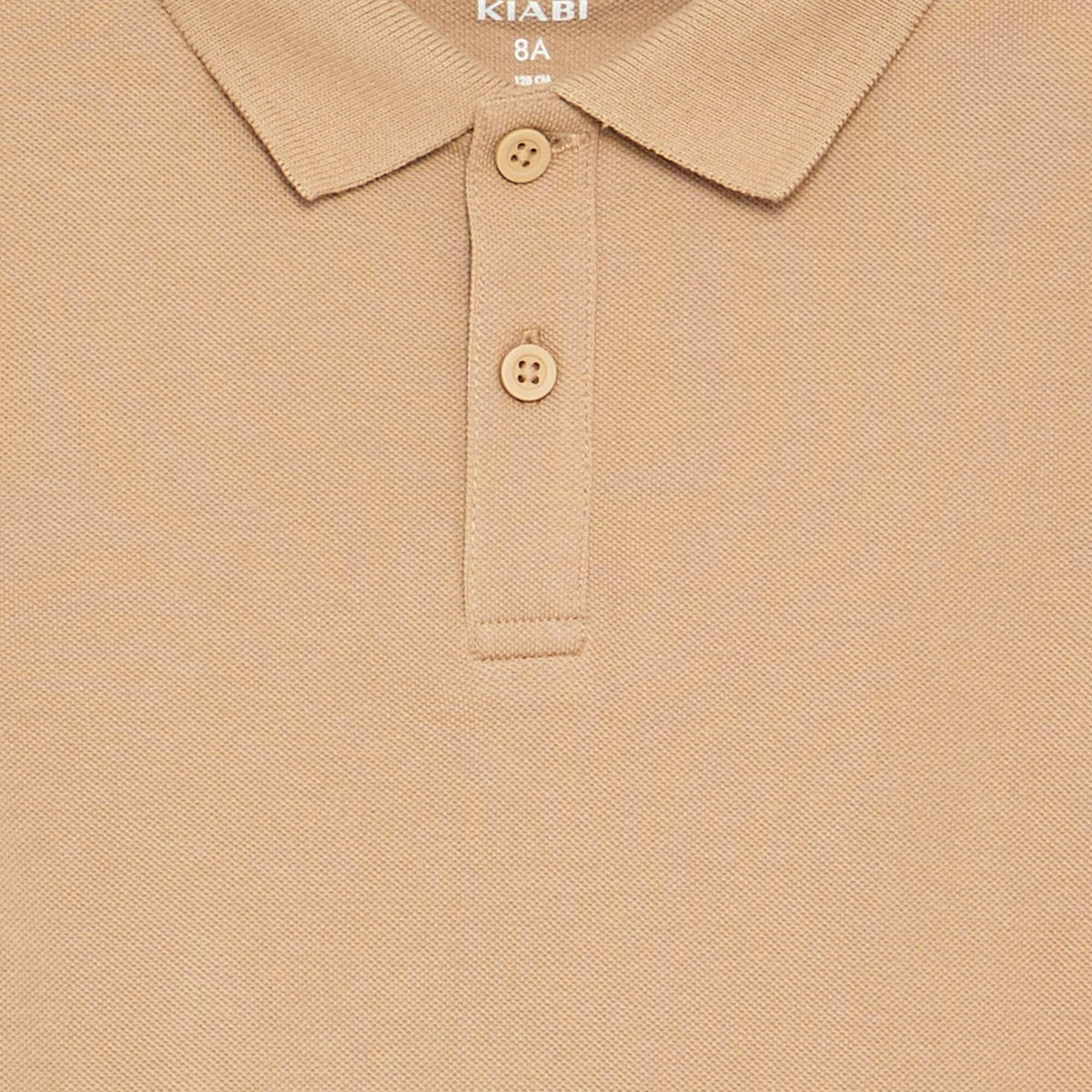 Polo uni à manches courtes BEIGE