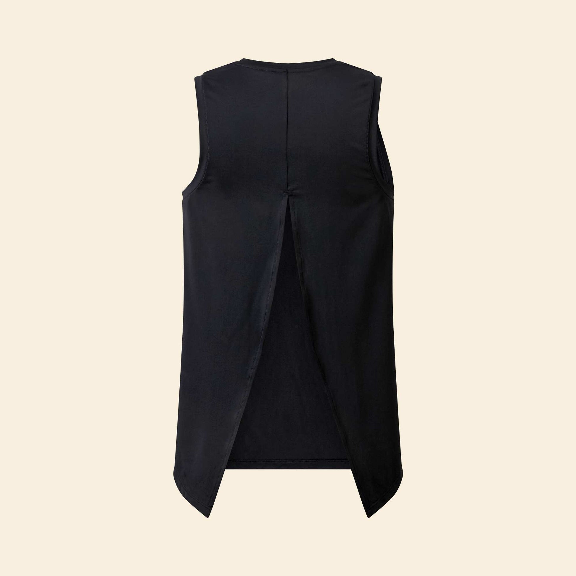 Tee-shirt fluide avec fente au dos NOIR