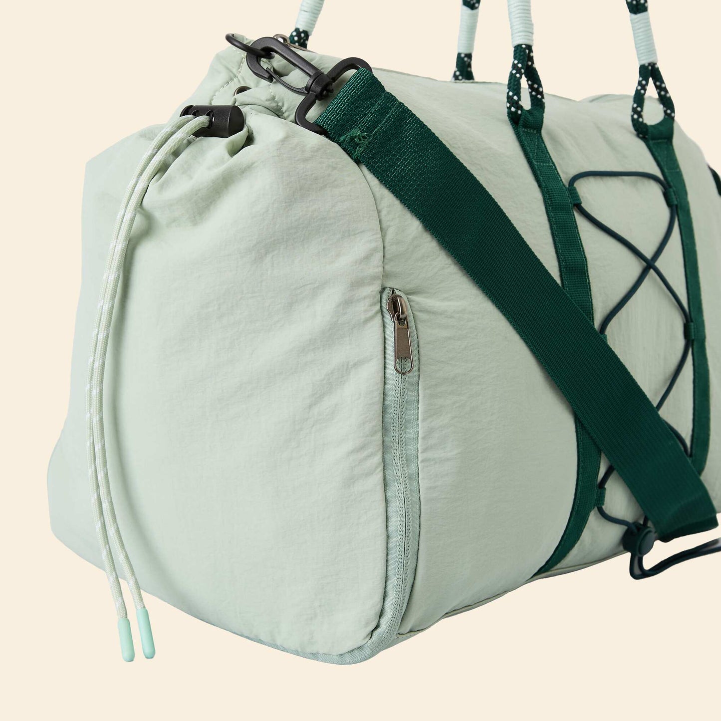 Sac de sport avec poches extérieures et rangement chaussures VERT