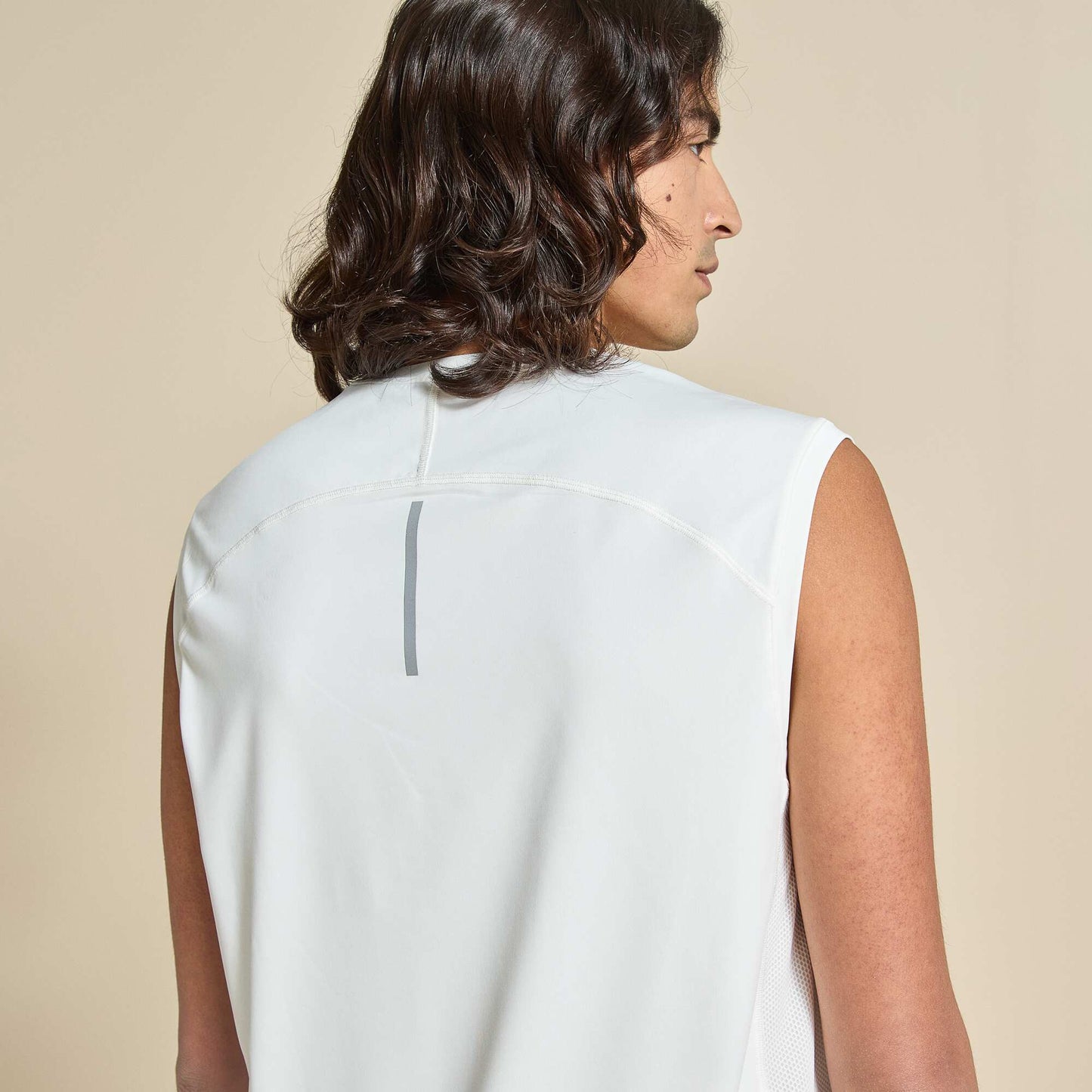 Débardeur de sport avec mesh sur côtés BLANC