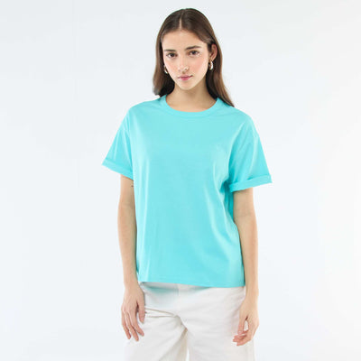 Tee-shirt uni manches courtes BLEU