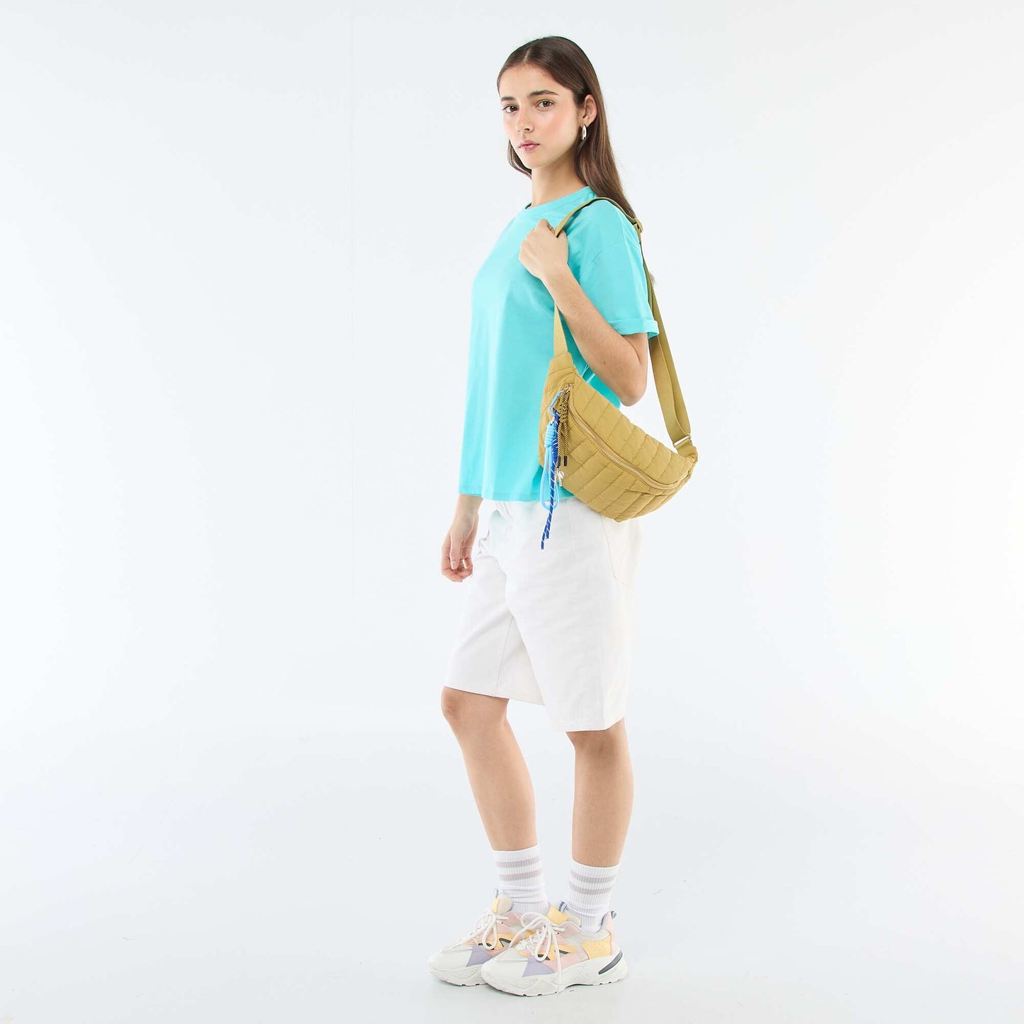 Tee-shirt uni manches courtes BLEU