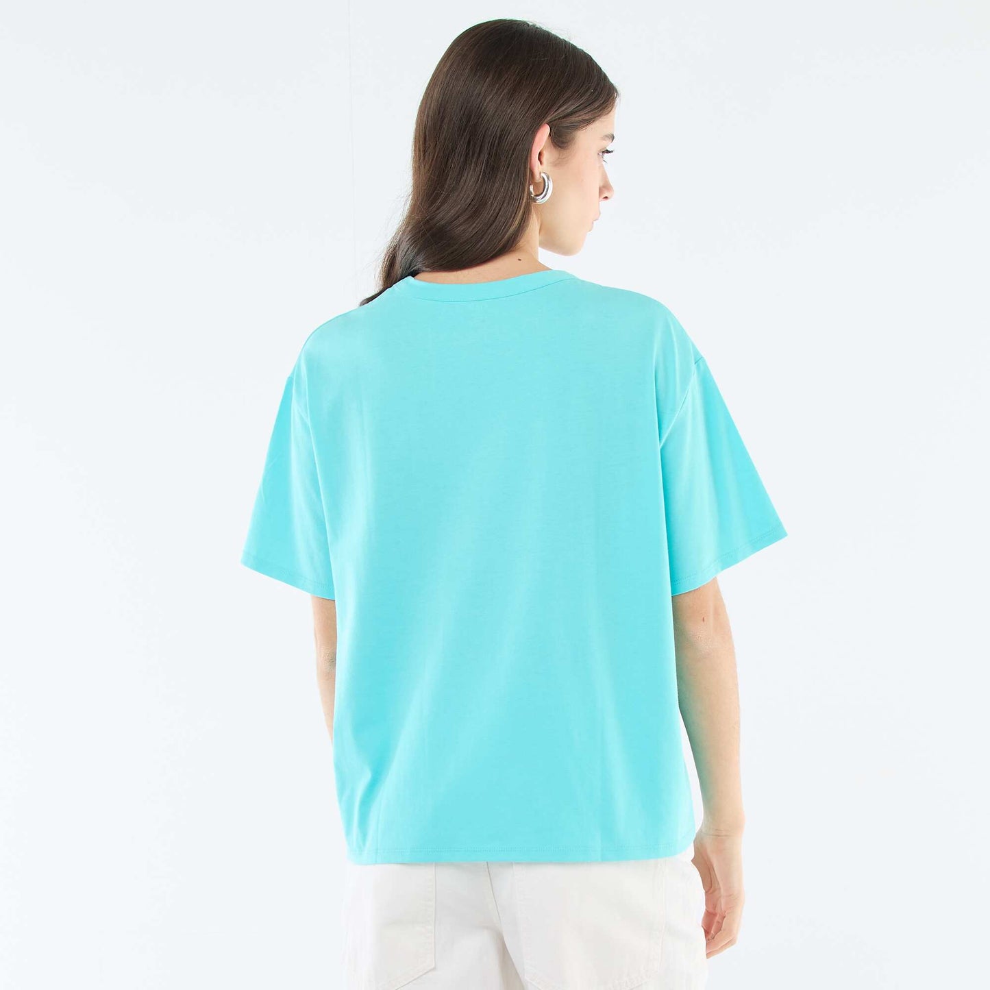 Tee-shirt uni manches courtes BLEU