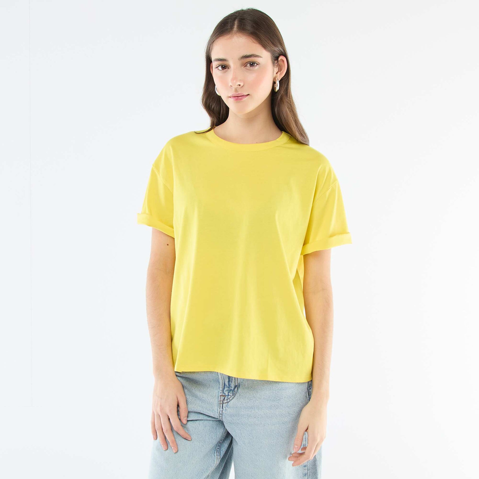 Tee-shirt uni manches courtes JAUNE